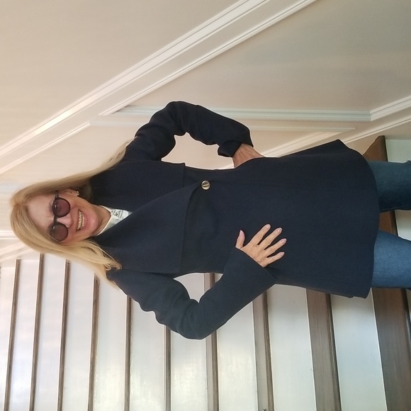 Laundry by Shelli Segal, Denim Blue Wool Blend Mini Coat, XS, $48 - Picture 10 of 13